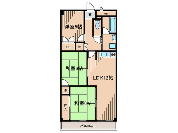 千里グランドハイツ宮脇の物件間取画像